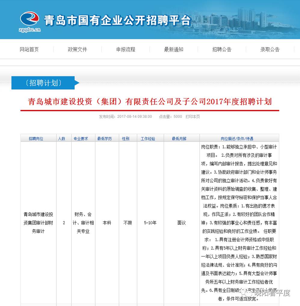 青岛最新招聘信息汇总